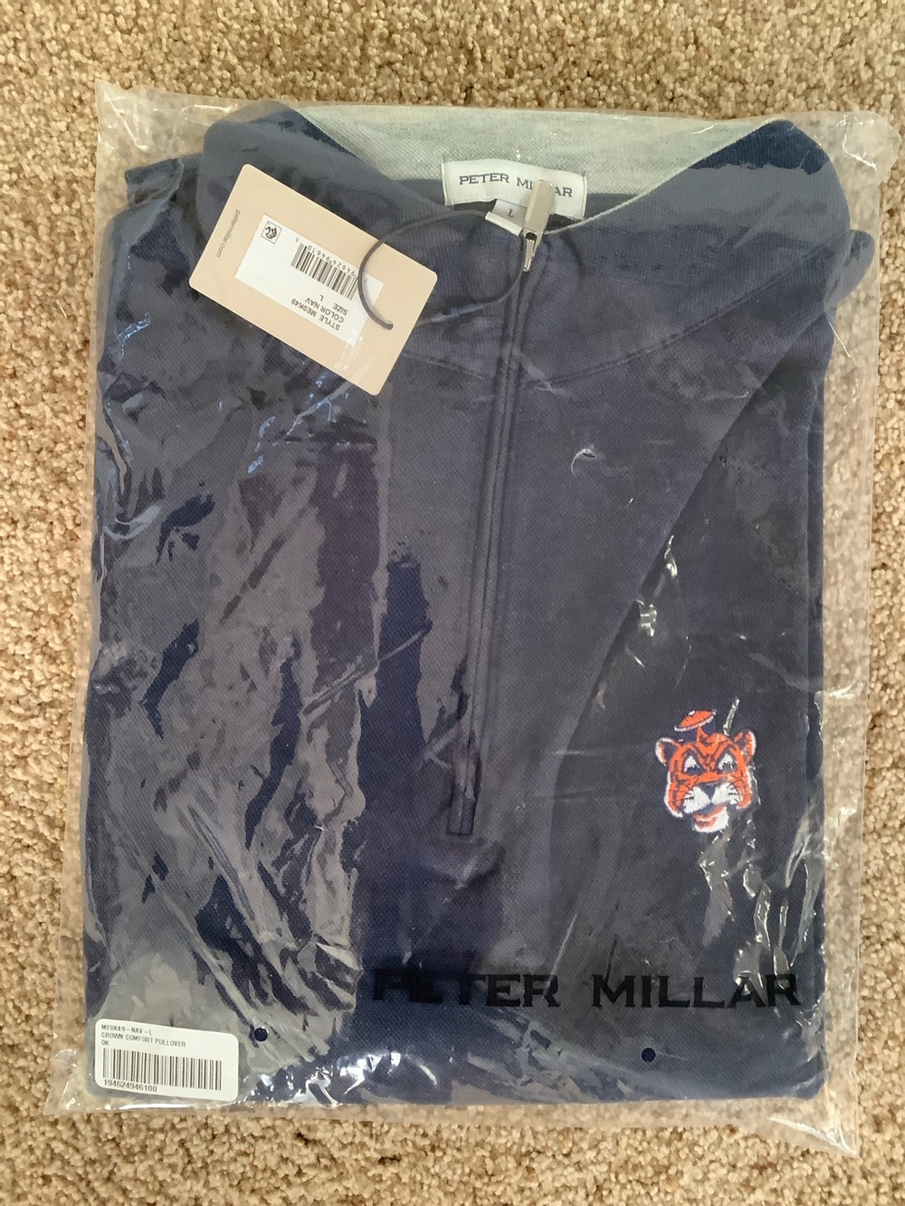 Peter Millar Navy Auburn University Tigers Pullover